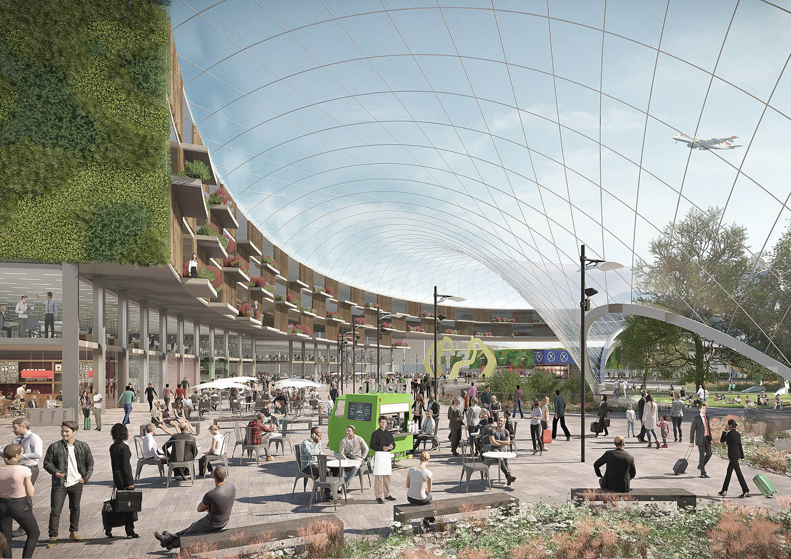 Proposed public realm at Heathrow Central Terminal area
