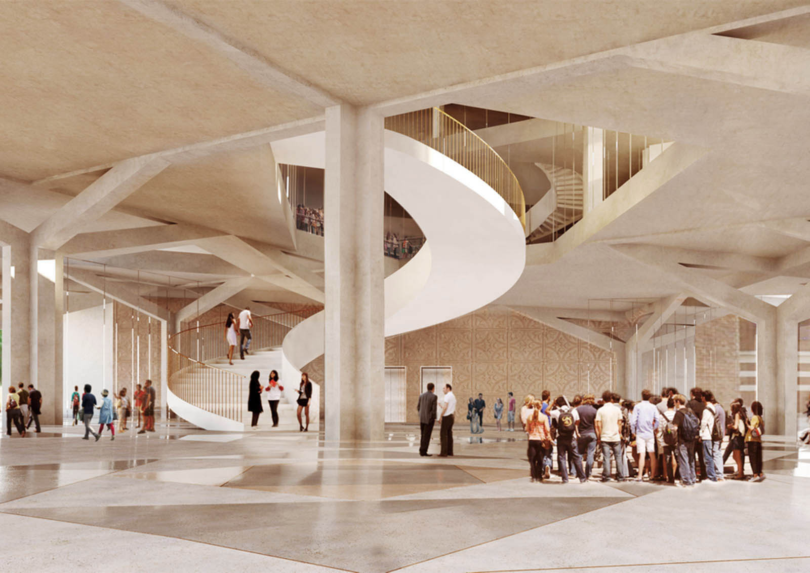 Proposed atrium space at the London of School of Economics, by Grafton Architects